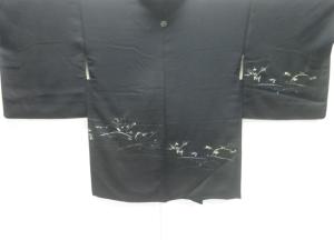 枝花模様織出し一ツ紋絵羽織